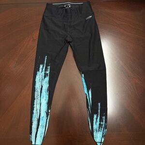 Calvin Klein Black Leggings with Blue Stitching